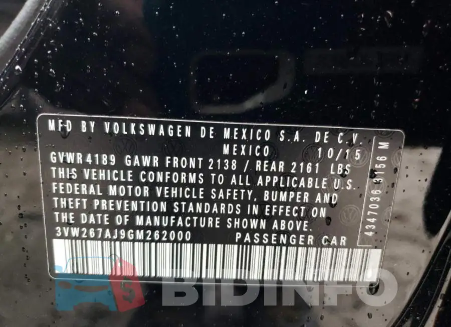 3VW267AJ9GM262000 Photo# 12