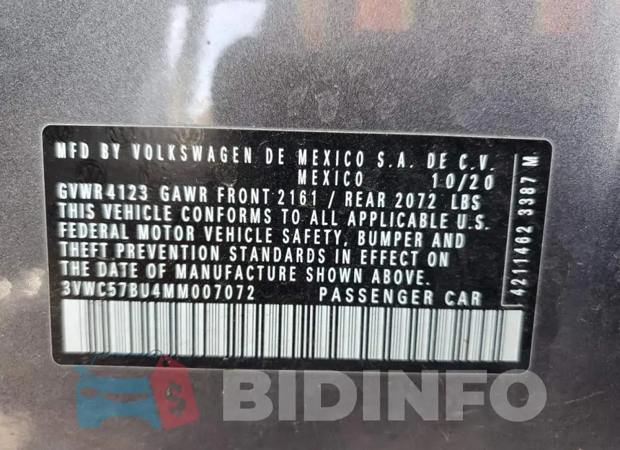 3VWC57BU4MM007072 Photo# 10