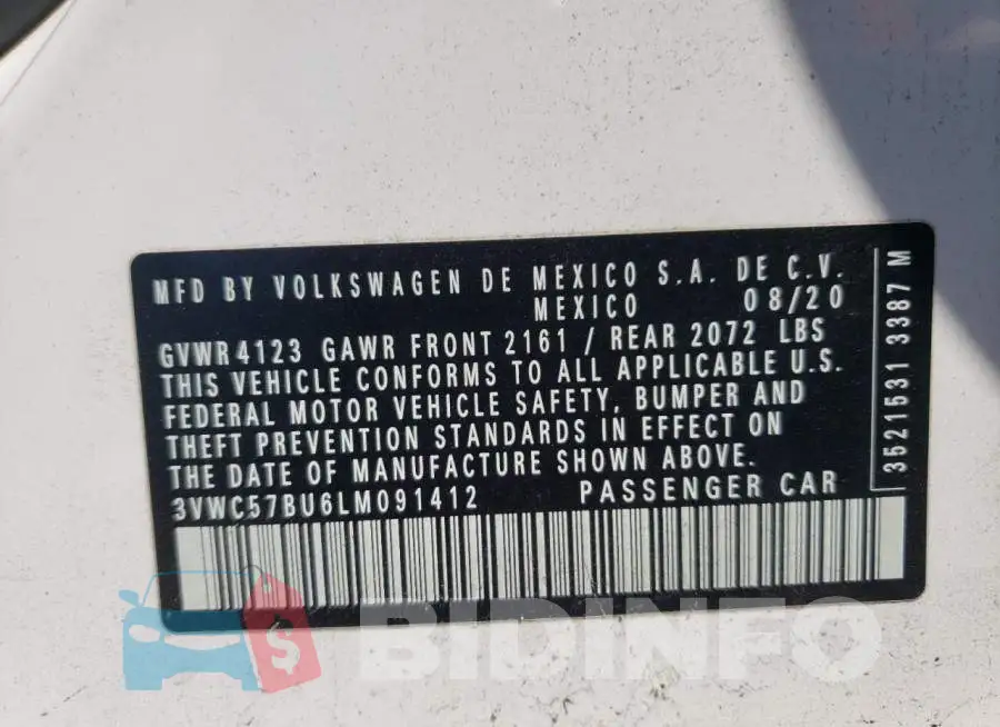3VWC57BU6LM091412 Photo# 10
