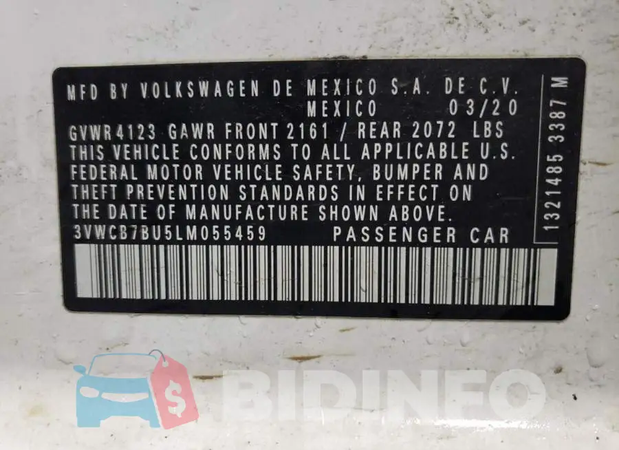 3VWCB7BU5LM055459 Photo# 13
