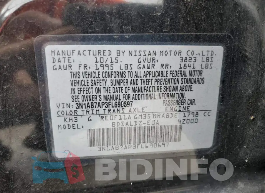 3N1AB7AP3FL690697 Photo# 12