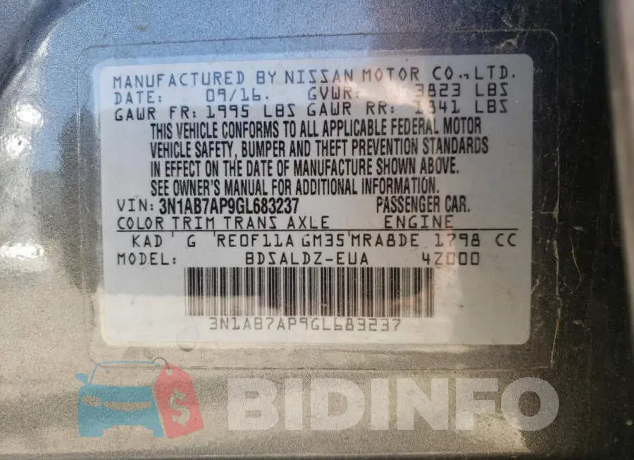 3N1AB7AP9GL683237 Photo# 12