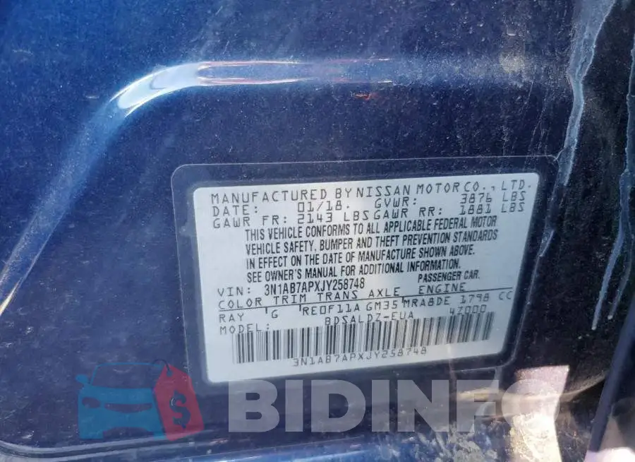 3N1AB7APXJY258748 Photo# 10