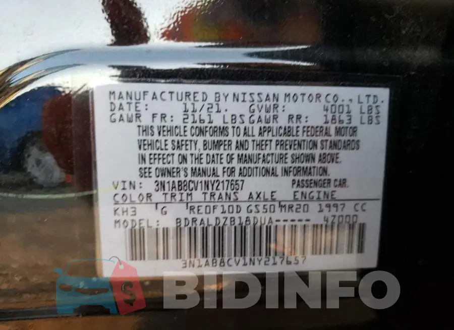 3N1AB8CV1NY217657 Photo# 12