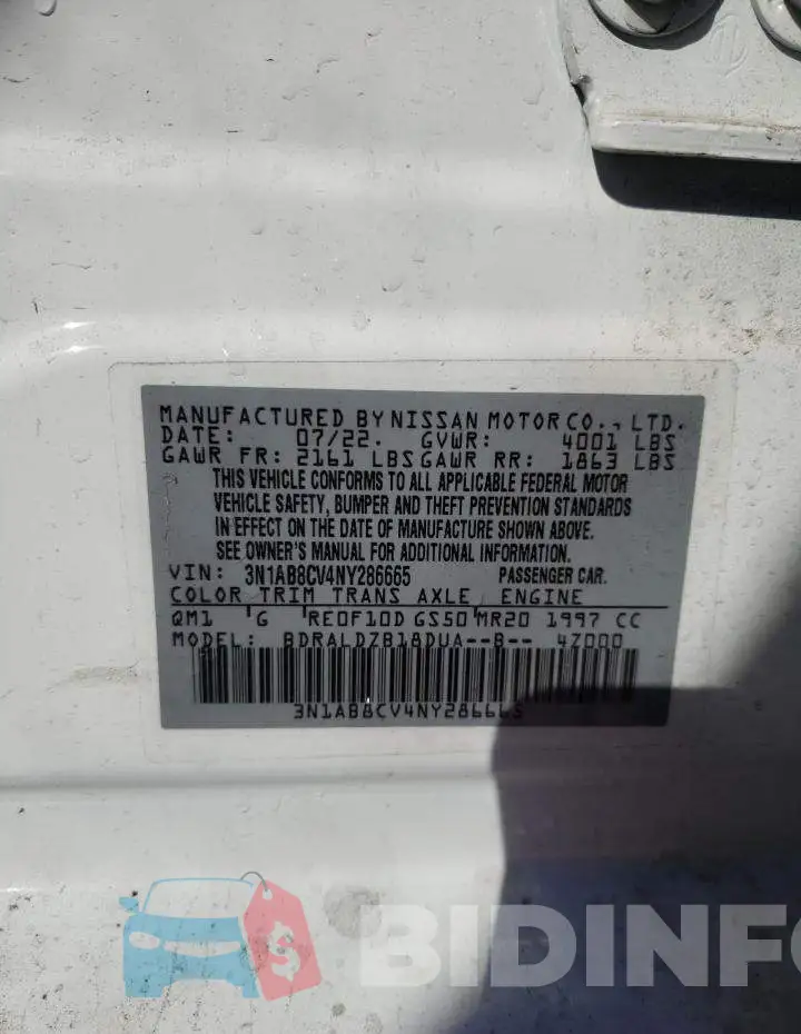 3N1AB8CV4NY286665 Photo# 12