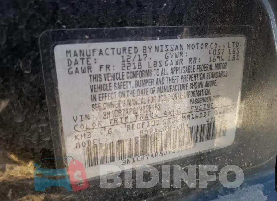 3N1CB7AP8JY238152 Photo# 13
