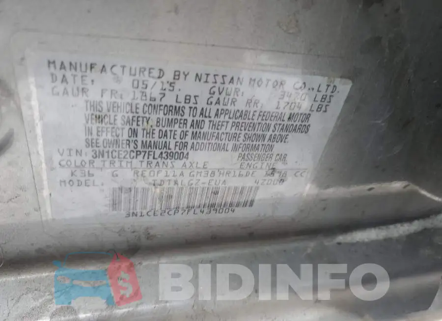 3N1CE2CP7FL439004 Photo# 12