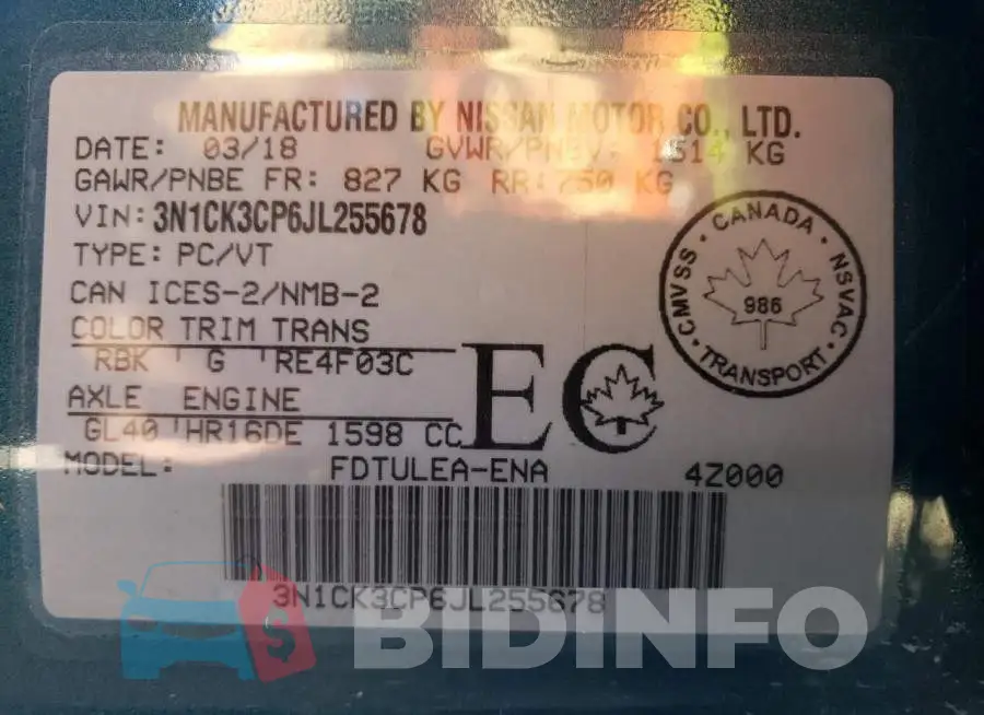 3N1CK3CP6JL255678 Photo# 10