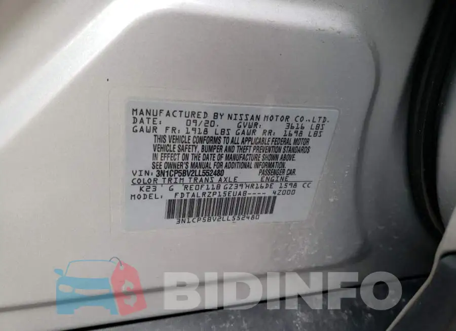 3N1CP5BV2LL552480 Photo# 12