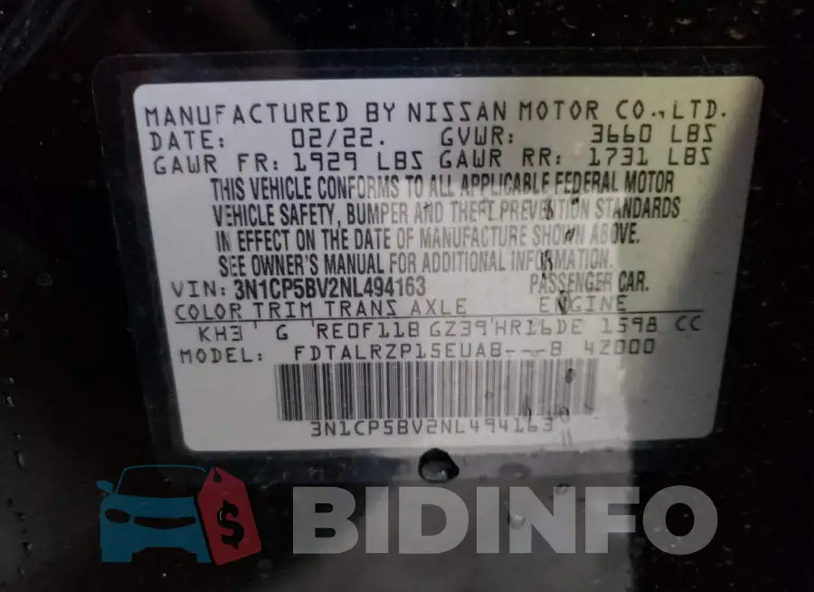 3N1CP5BV2NL494163 Photo# 12