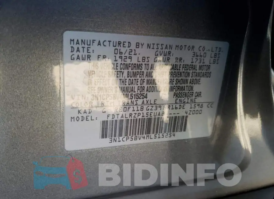 3N1CP5BV4ML515254 Photo# 12
