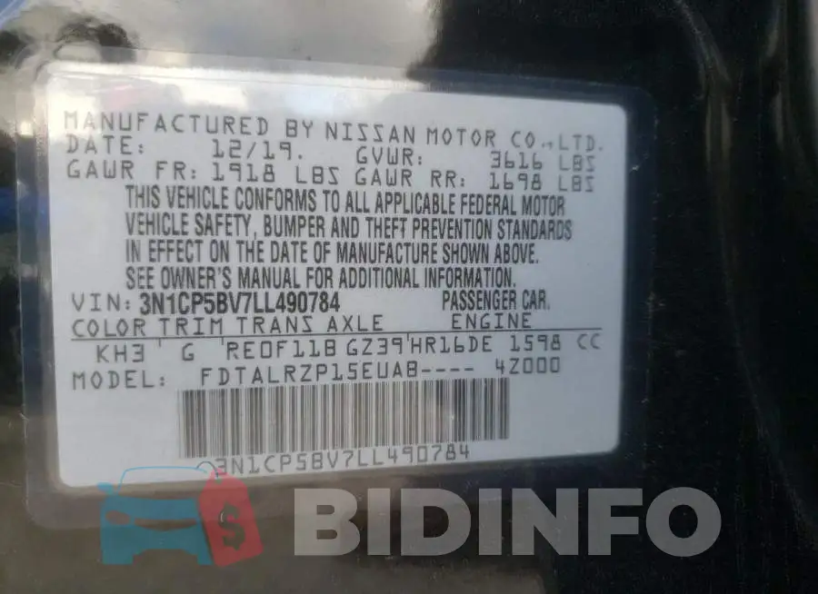 3N1CP5BV7LL490784 Photo# 13