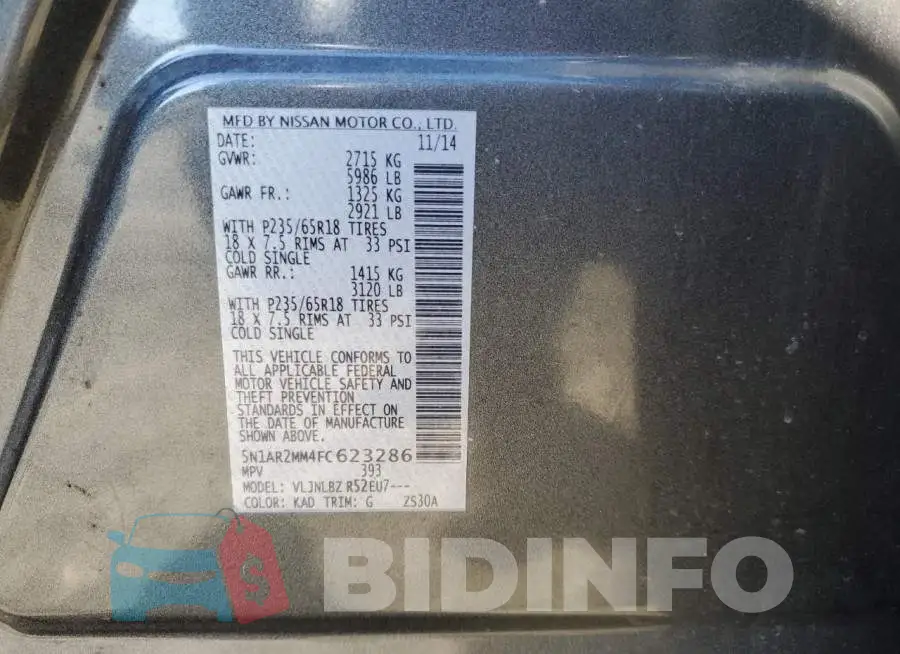 5N1AR2MM4FC623286 Photo# 13