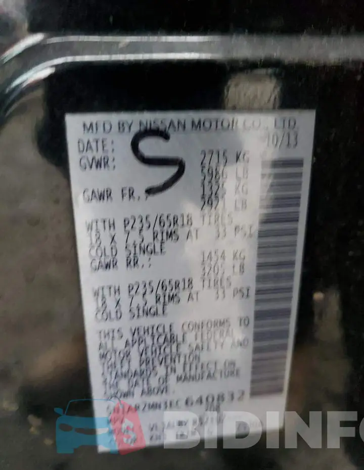 5N1AR2MN3EC640832 Photo# 13