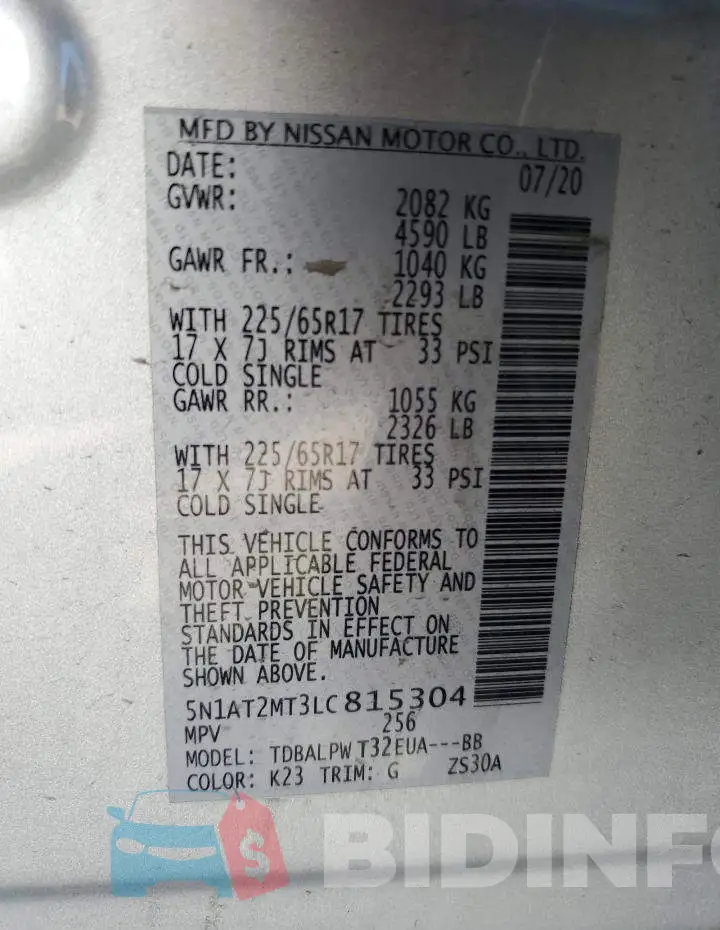 5N1AT2MT3LC815304 Photo# 10