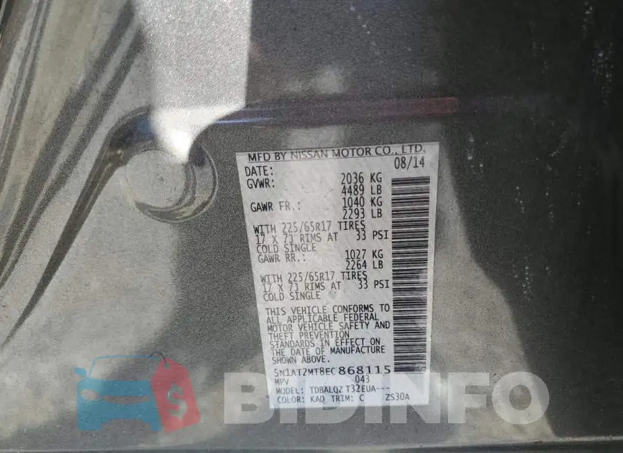 5N1AT2MT8EC868115 Photo# 13
