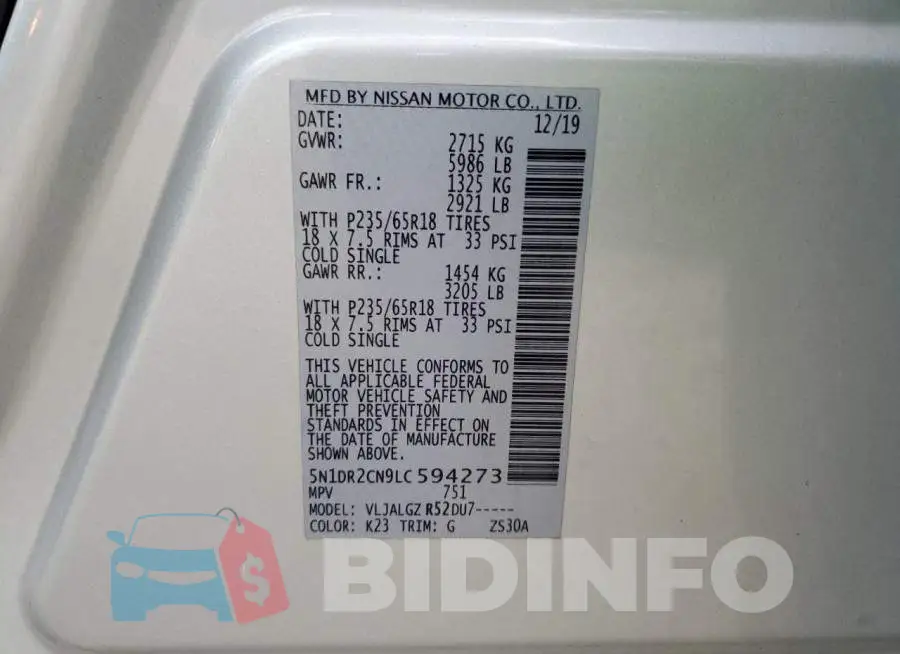 5N1DR2CN9LC594273 Photo# 14