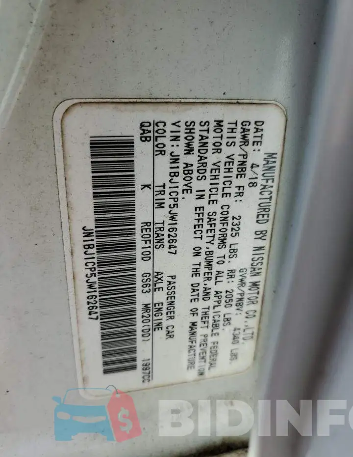 JN1BJ1CP5JW162647 Photo# 14