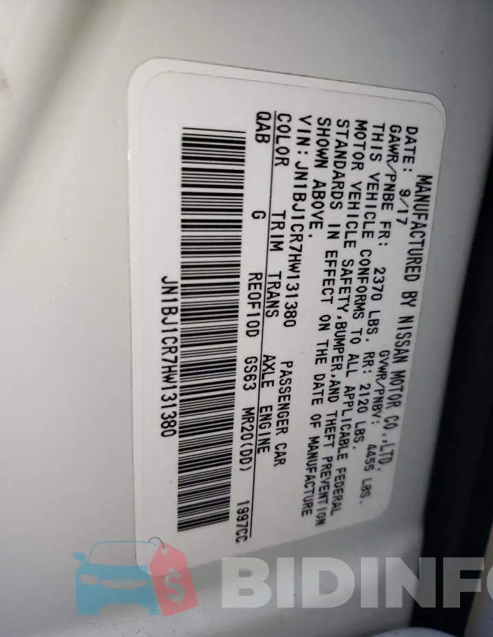 JN1BJ1CR7HW131380 Photo# 10