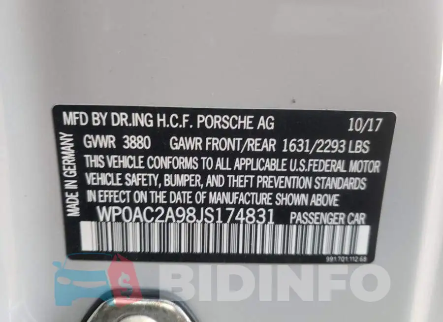 WP0AC2A98JS174831 Photo# 13