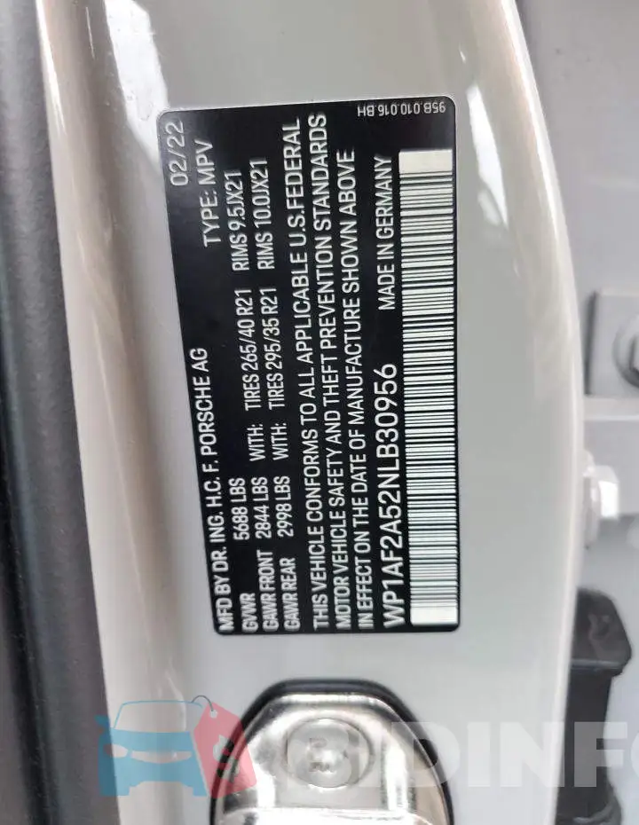 WP1AF2A52NLB30956 Photo# 13