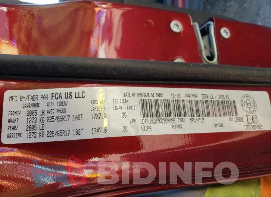 1C4PJMCX7KD360096 Photo# 10