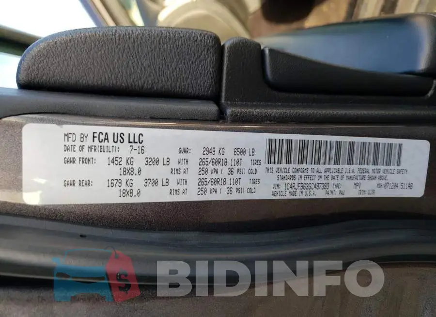 1C4RJFBG3GC497393 Photo# 10