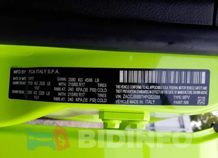 ZACCJBBB7HPG52088 Photo# 10