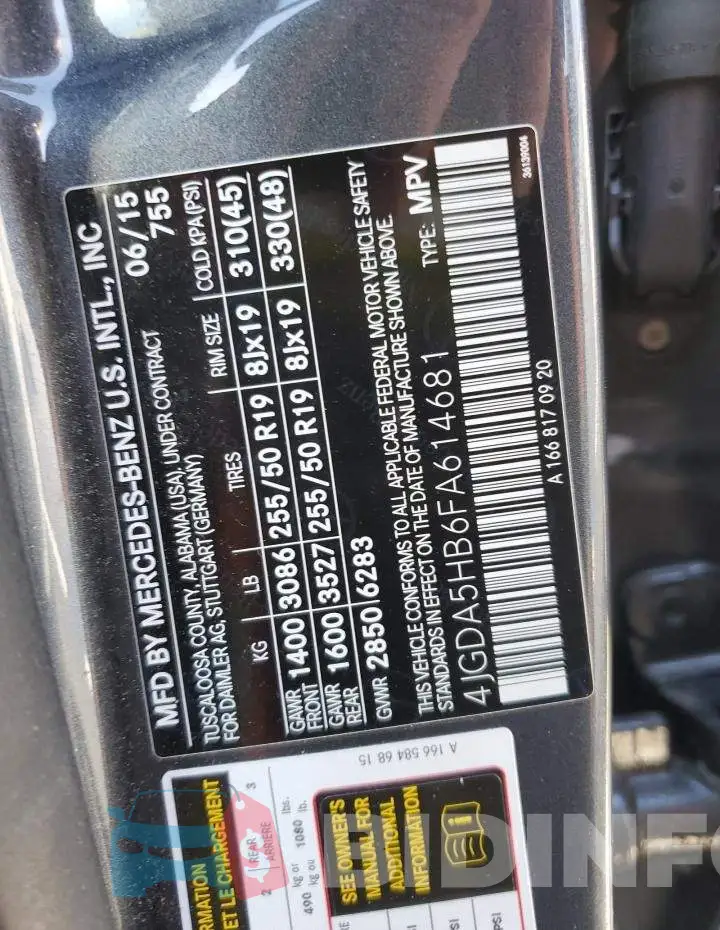 4JGDA5HB6FA614681 Photo# 12