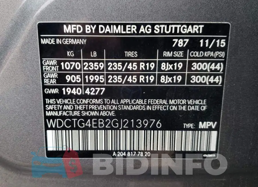 WDCTG4EB2GJ213976 Photo# 12