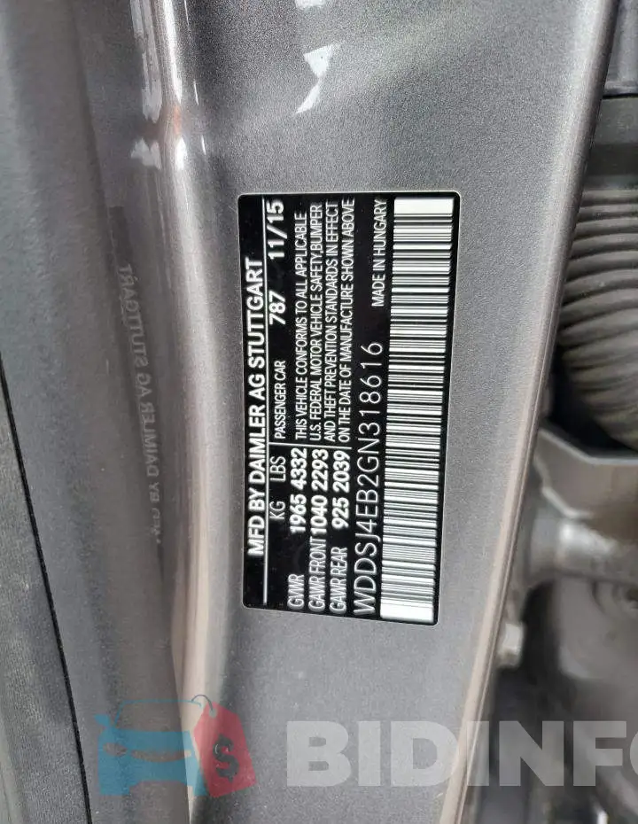 WDDSJ4EB2GN318616 Photo# 12