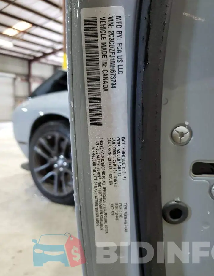 2C3CDZFJ1MH673794 Photo# 10