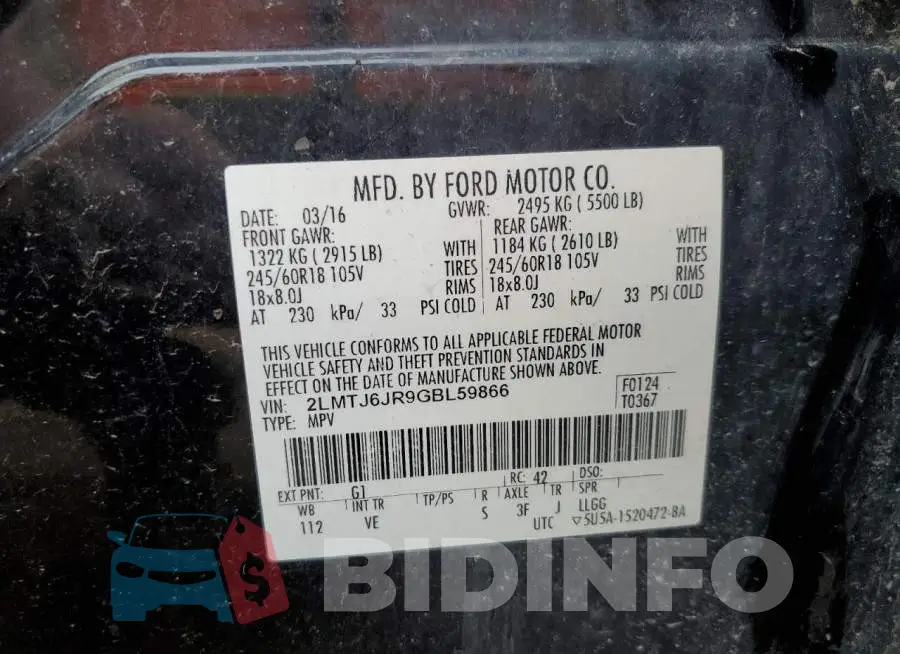2LMTJ6JR9GBL59866 Photo# 10
