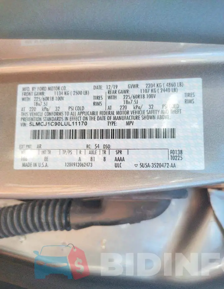5LMCJ1C90LUL11170 Photo# 13