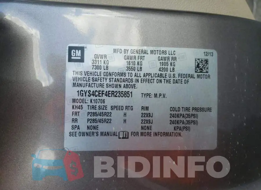 1GYS4CEF4ER235851 Photo# 10