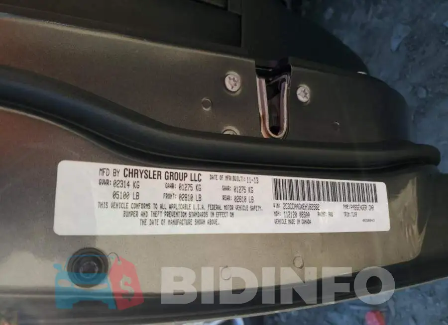 2C3CCAAGXEH182982 Photo# 13