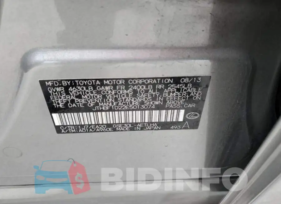 JTHBF1D22E5013074 Photo# 12