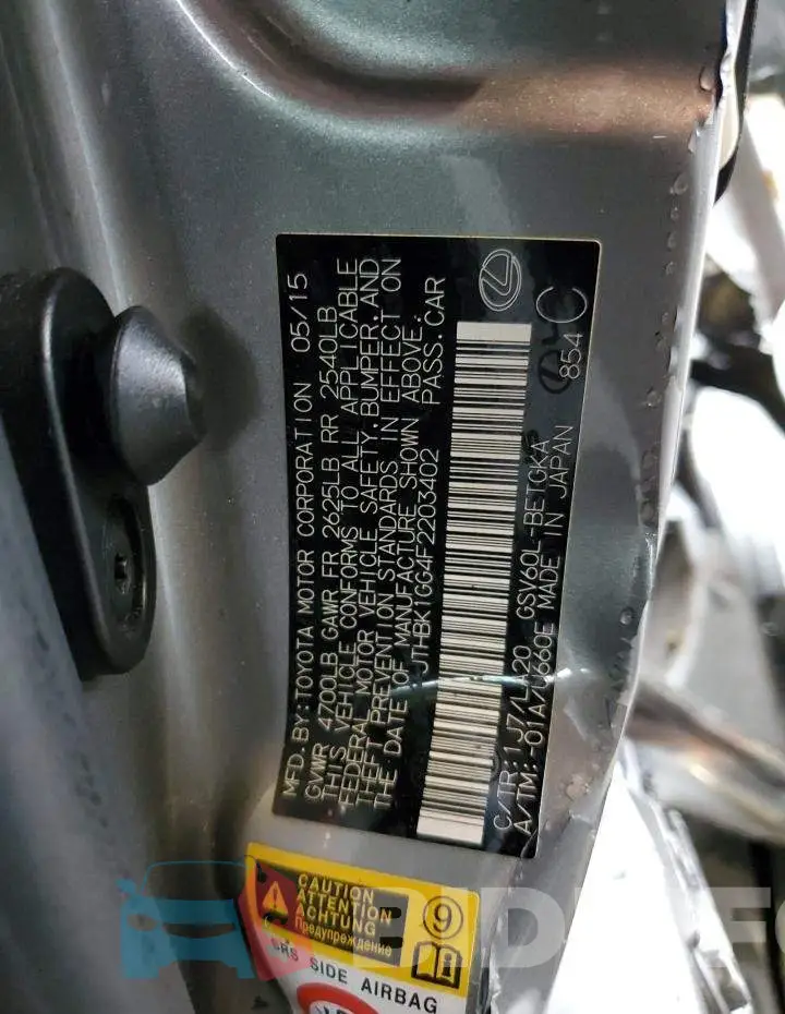 JTHBK1GG4F2203402 Photo# 13