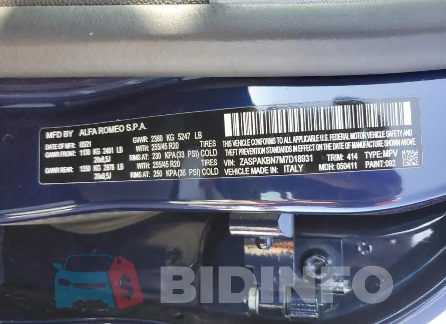 ZASPAKBN7M7D18931 Photo# 14