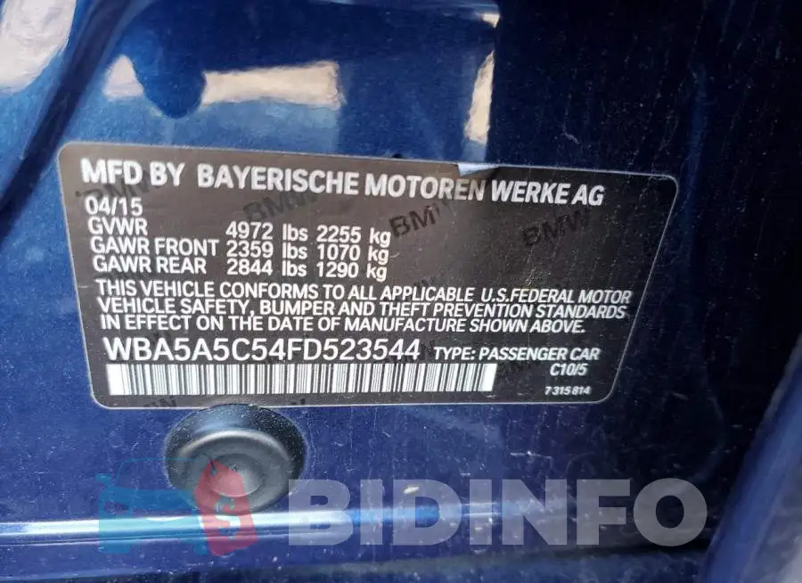 WBA5A5C54FD523544 Photo# 12