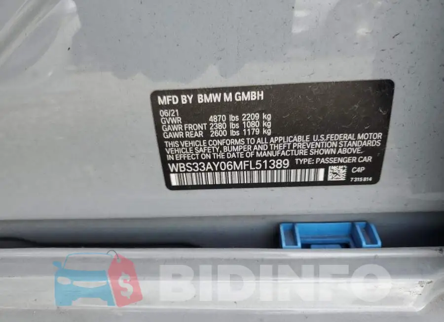 WBS33AY06MFL51389 Photo# 10