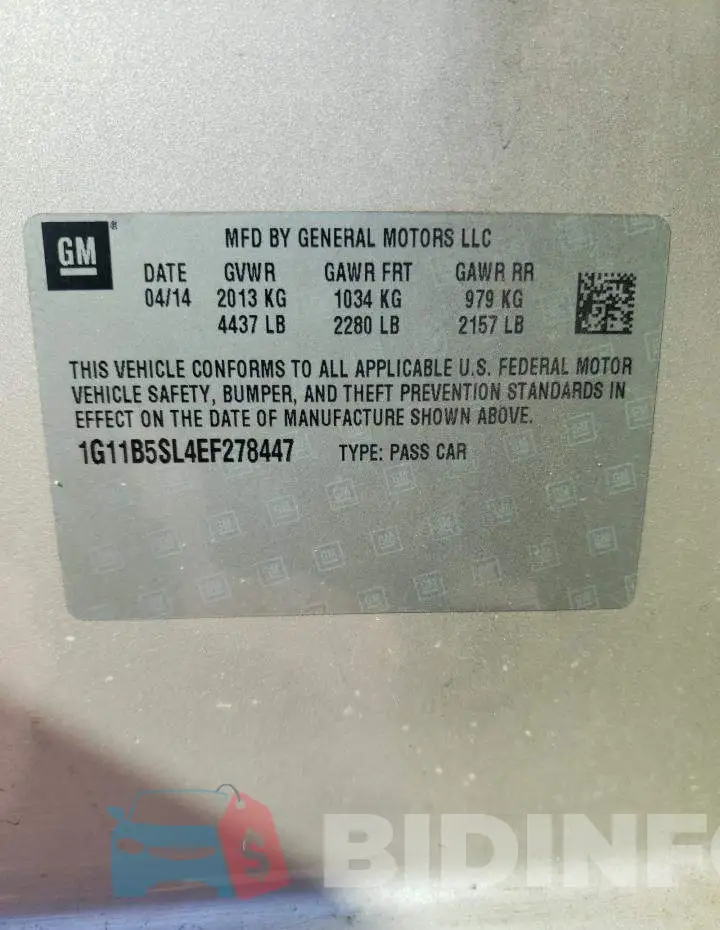1G11B5SL4EF278447 Photo# 10