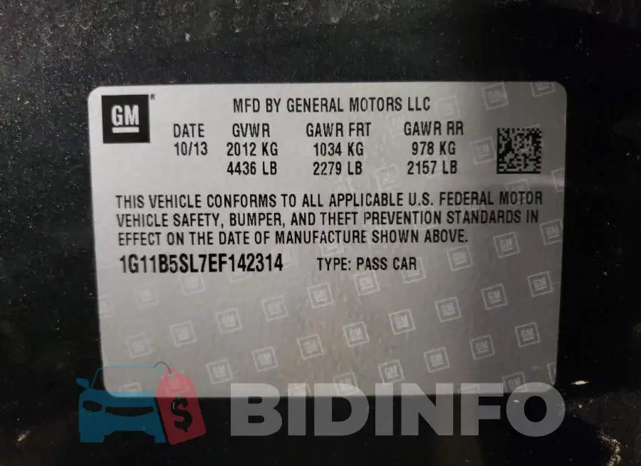 1G11B5SL7EF142314 Photo# 13