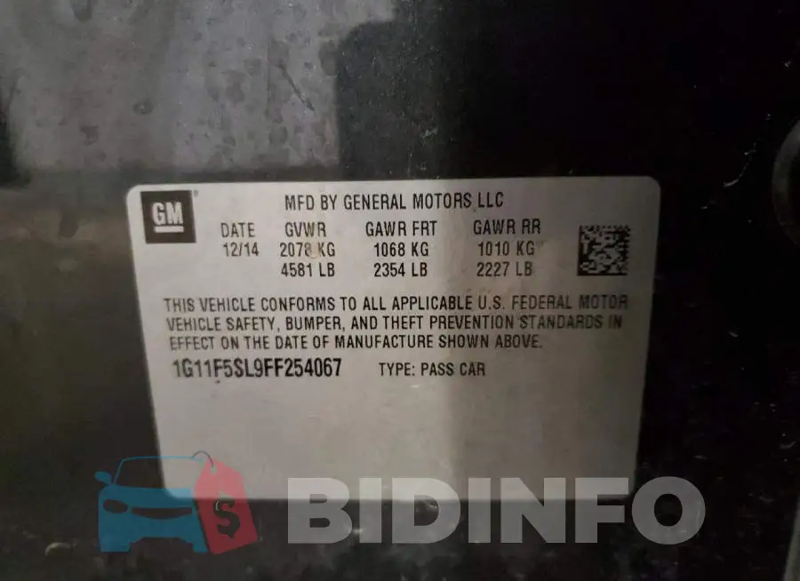 1G11F5SL9FF254067 Photo# 12