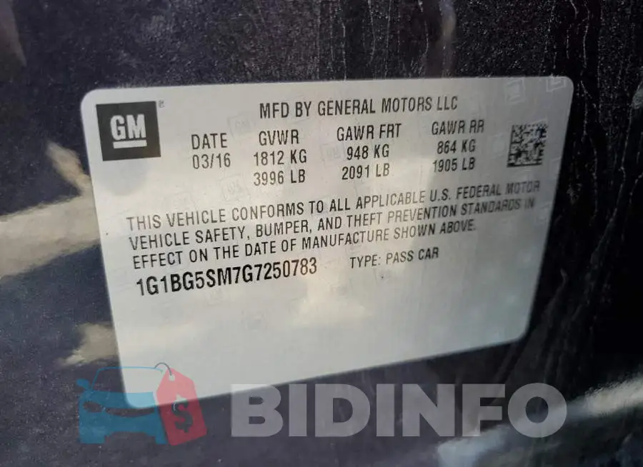 1G1BG5SM7G7250783 Photo# 10