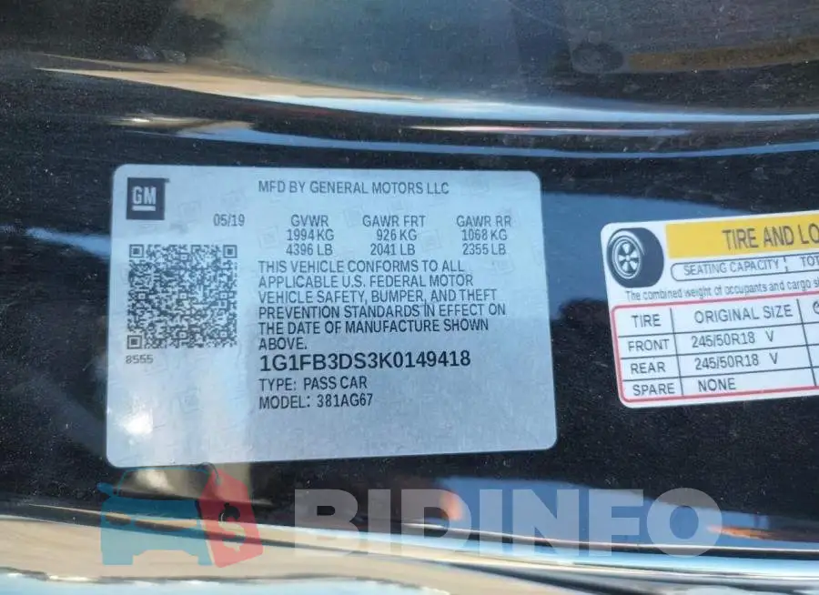 1G1FB3DS3K0149418 Photo# 13