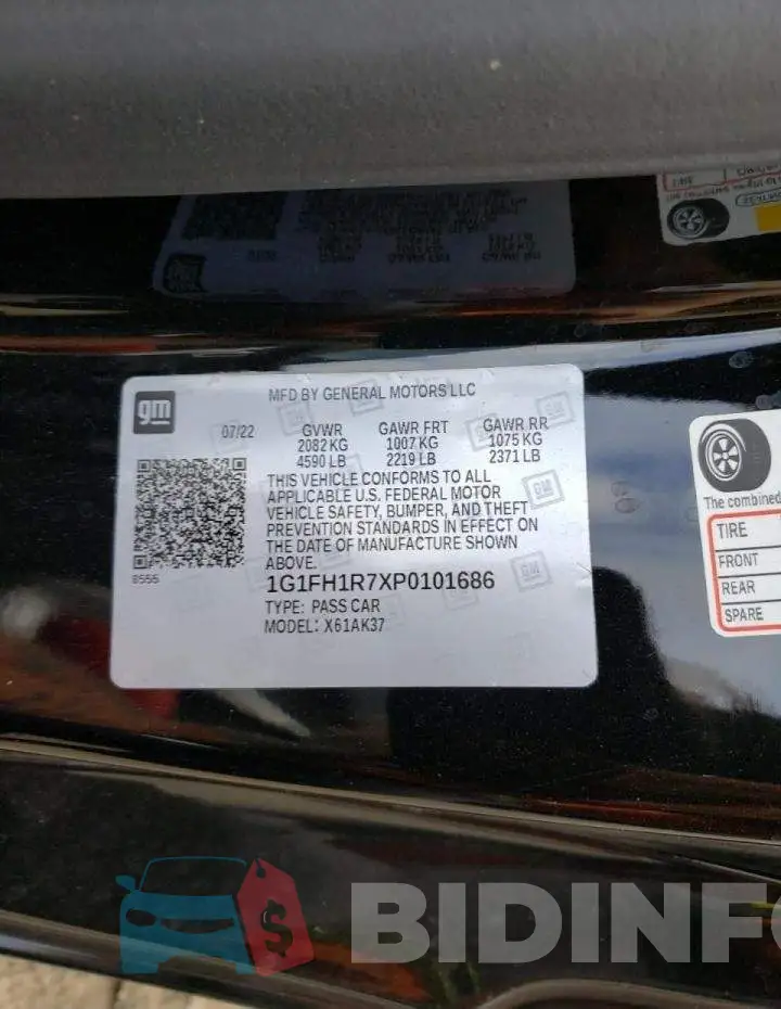 1G1FH1R7XP0101686 Photo# 10