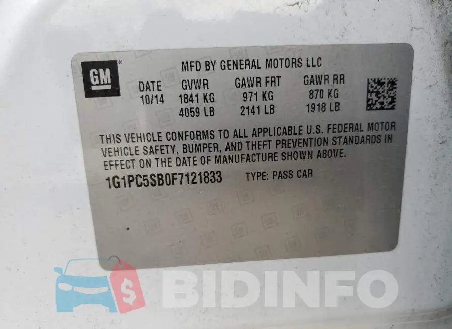 1G1PC5SB0F7121833 Photo# 12