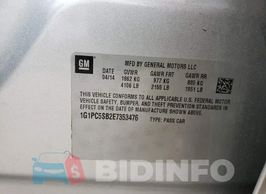 1G1PC5SB2E7353476 Photo# 10