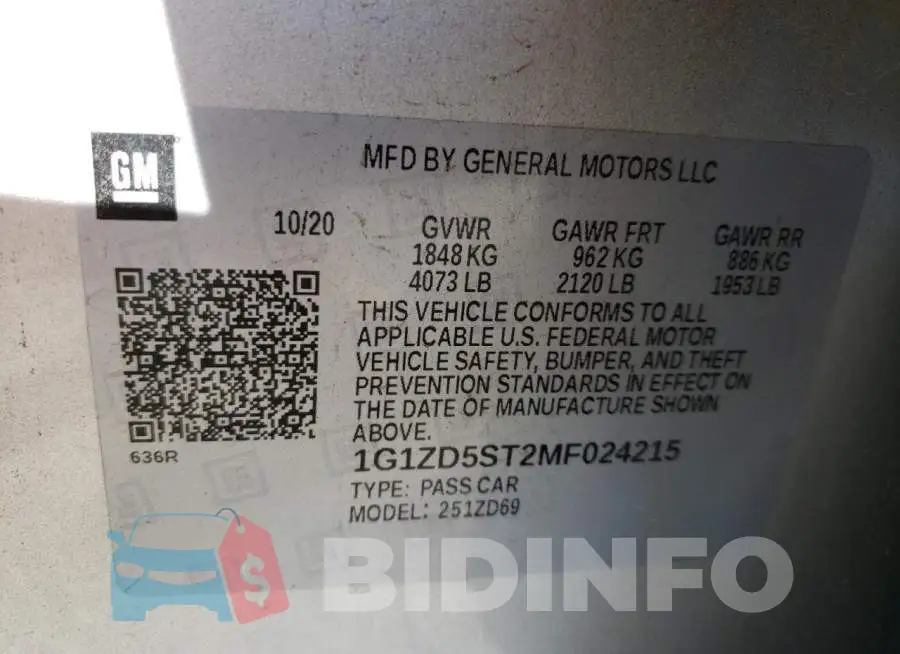 1G1ZD5ST2MF024215 Photo# 12